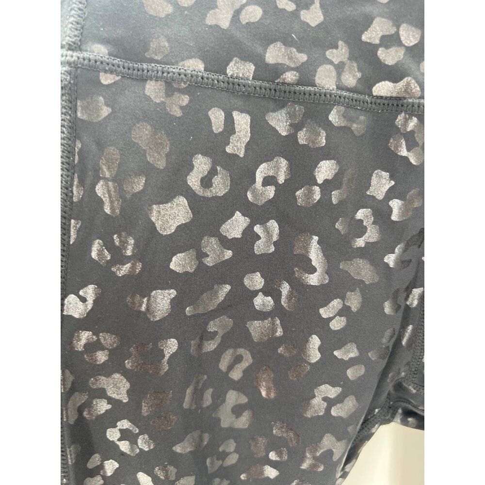 The Gym People Womens Black Leopard Print Leggings HIgh Waist Pockets Medium New - Picture 3 of 8